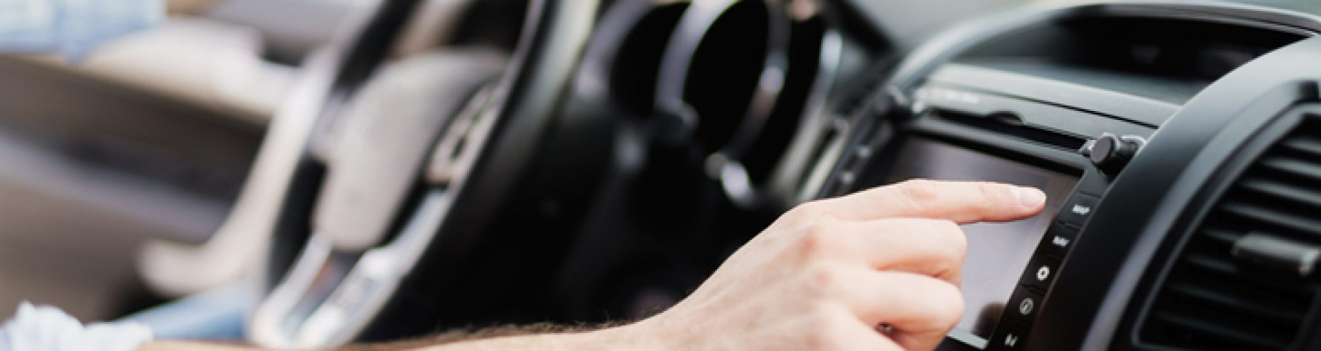 Man Using Gps Navigation System In Car to travel